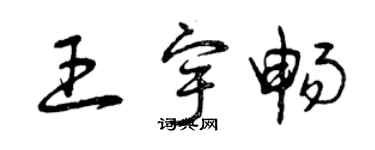 曾慶福王宇暢草書個性簽名怎么寫