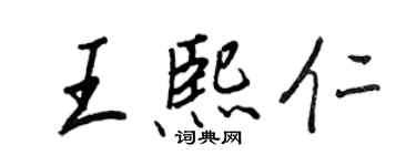 王正良王熙仁行書個性簽名怎么寫