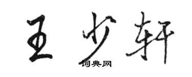 駱恆光王少軒行書個性簽名怎么寫