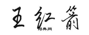 駱恆光王紅箭行書個性簽名怎么寫