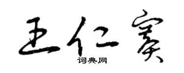 曾慶福王仁賽草書個性簽名怎么寫