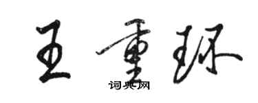 駱恆光王重環行書個性簽名怎么寫