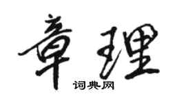 駱恆光章理行書個性簽名怎么寫