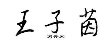 王正良王子茵行書個性簽名怎么寫