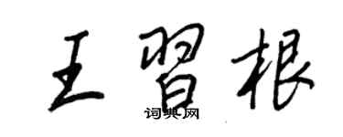 王正良王習根行書個性簽名怎么寫