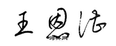 梁錦英王恩湛草書個性簽名怎么寫