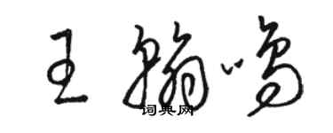 駱恆光王翰鳴草書個性簽名怎么寫