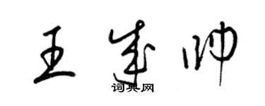 梁錦英王成帥草書個性簽名怎么寫
