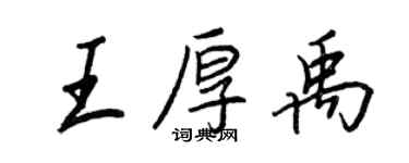 王正良王厚禹行書個性簽名怎么寫
