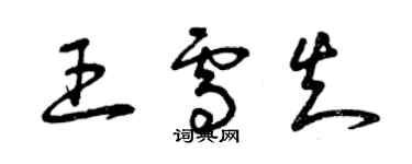 曾慶福王雪知草書個性簽名怎么寫