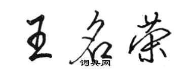 駱恆光王名榮行書個性簽名怎么寫