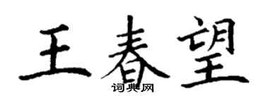 丁謙王春望楷書個性簽名怎么寫