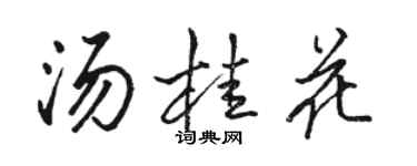 駱恆光湯桂花行書個性簽名怎么寫