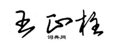 朱錫榮王正柱草書個性簽名怎么寫