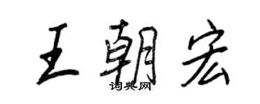 王正良王朝宏行書個性簽名怎么寫