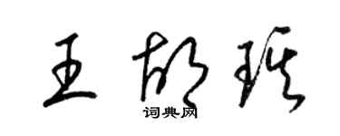 梁錦英王胡琪草書個性簽名怎么寫