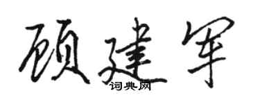 駱恆光顧建軍行書個性簽名怎么寫