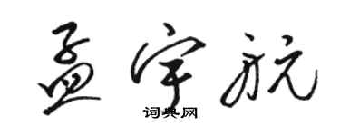 駱恆光孟宇航草書個性簽名怎么寫