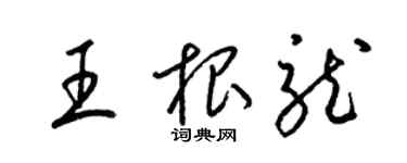 梁錦英王根龍草書個性簽名怎么寫