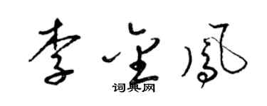 梁錦英李金鳳草書個性簽名怎么寫