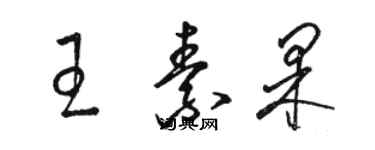 駱恆光王素果草書個性簽名怎么寫