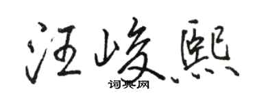 駱恆光汪峻熙行書個性簽名怎么寫