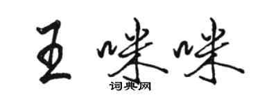 駱恆光王咪咪行書個性簽名怎么寫