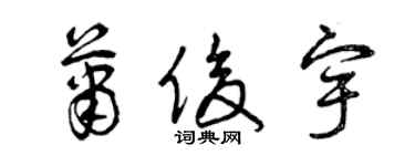 曾慶福蕭俊宇草書個性簽名怎么寫