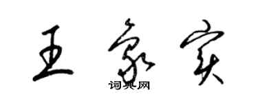 梁錦英王象實草書個性簽名怎么寫