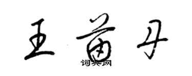 梁錦英王苗丹草書個性簽名怎么寫