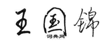 駱恆光王國錦行書個性簽名怎么寫