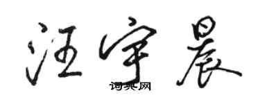 駱恆光汪宇晨行書個性簽名怎么寫