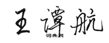 駱恆光王譚航行書個性簽名怎么寫