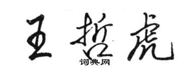 駱恆光王哲虎行書個性簽名怎么寫