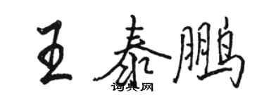 駱恆光王泰鵬行書個性簽名怎么寫
