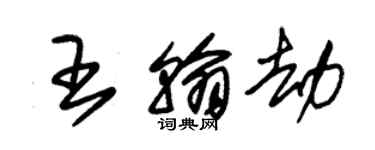 朱錫榮王翰劫草書個性簽名怎么寫