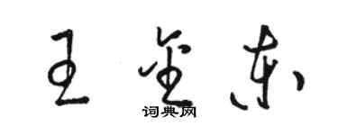 駱恆光王金東草書個性簽名怎么寫