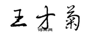 曾慶福王才菊行書個性簽名怎么寫