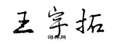 曾慶福王宇拓行書個性簽名怎么寫