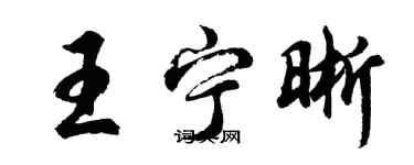 胡問遂王寧晰行書個性簽名怎么寫