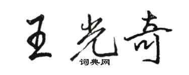 駱恆光王光奇行書個性簽名怎么寫