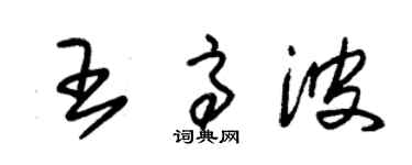 朱錫榮王高波草書個性簽名怎么寫