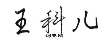 駱恆光王科兒行書個性簽名怎么寫