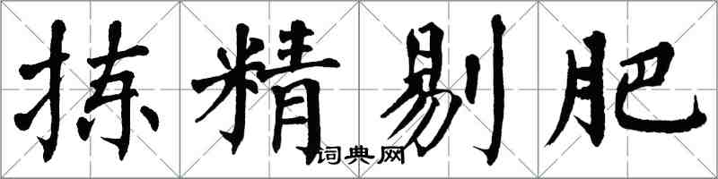 翁闓運揀精剔肥楷書怎么寫