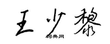 王正良王少黎行書個性簽名怎么寫