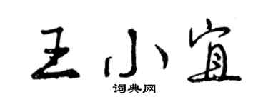 曾慶福王小宜行書個性簽名怎么寫