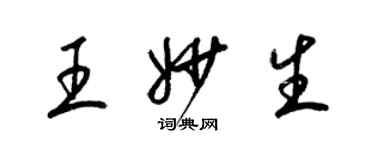 梁錦英王妙生草書個性簽名怎么寫