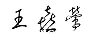 梁錦英王喜鶯草書個性簽名怎么寫