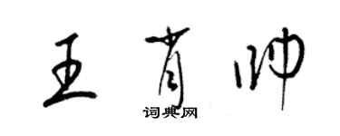 梁錦英王肖帥草書個性簽名怎么寫