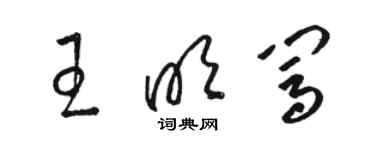 駱恆光王明闖草書個性簽名怎么寫